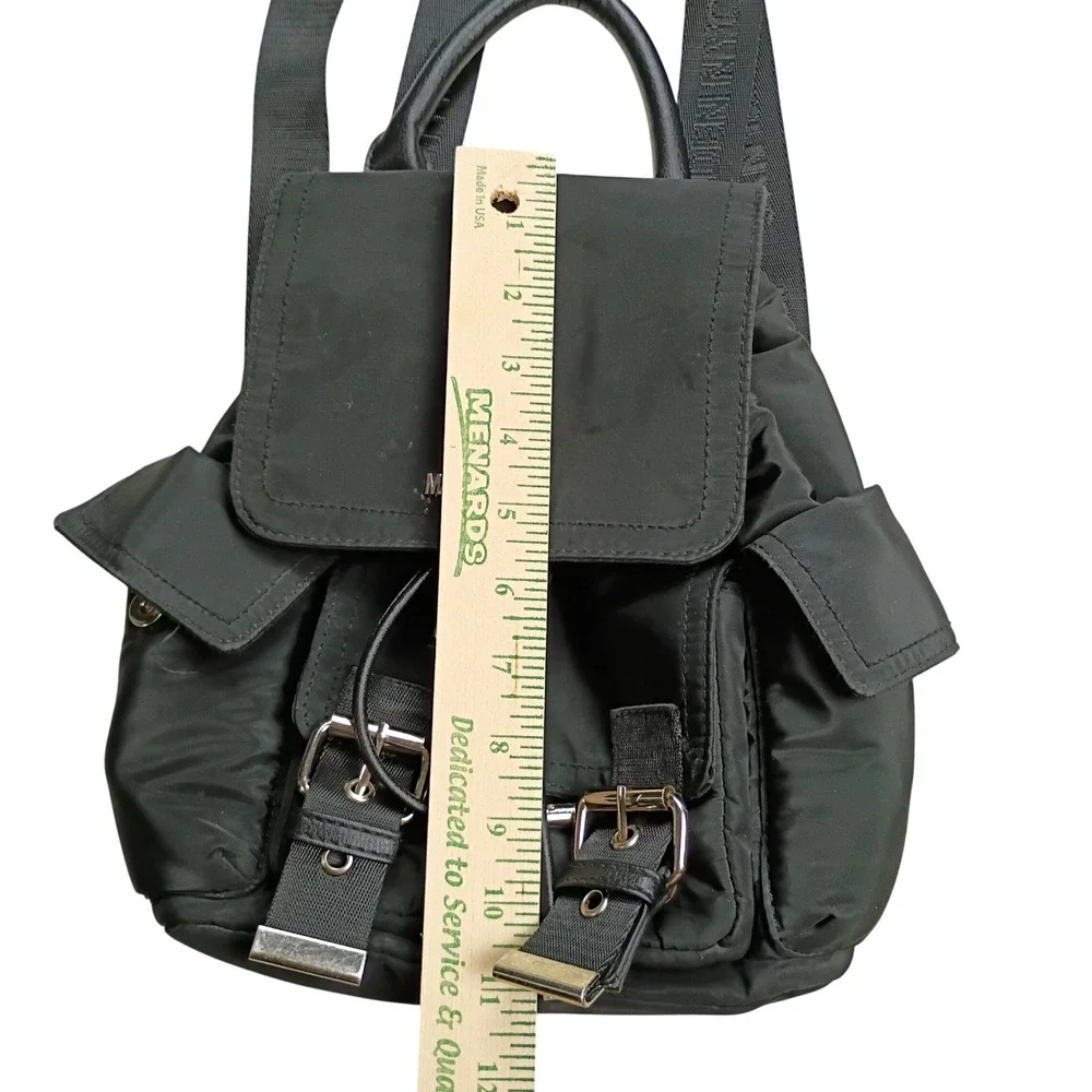 Madden NYC Backpack Women‎ Small Black Good Nylon Mini Buckle Straps Utility
